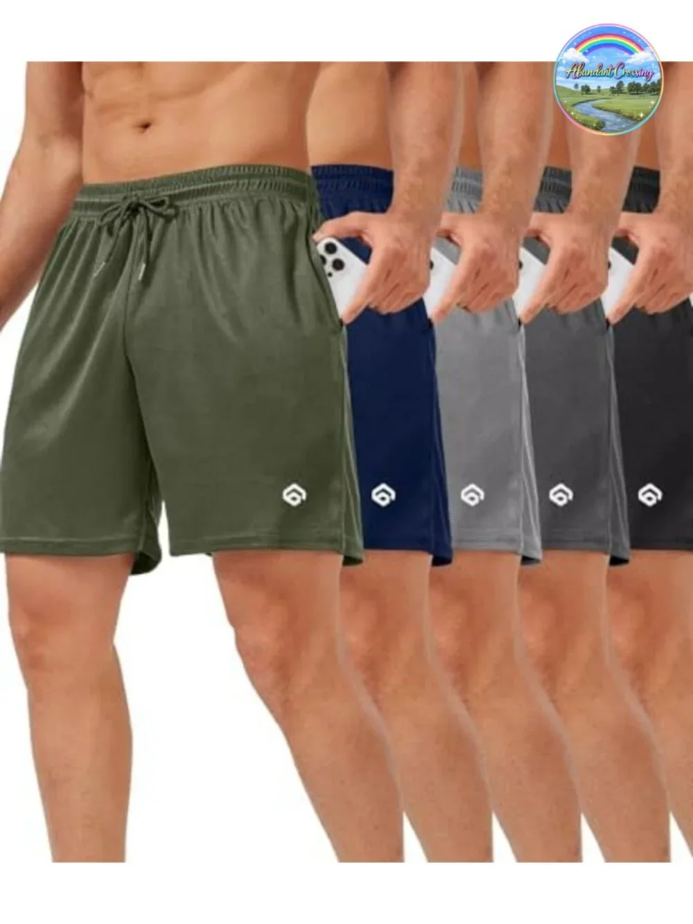 5 Pack Men's Quick-Dry Mesh Athletic Shorts 5